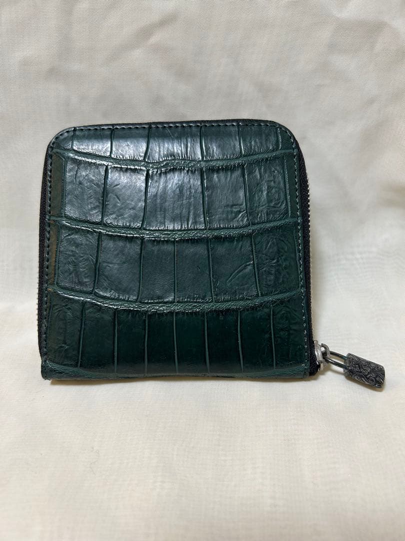 【新品未使用】7SENSE クロコダイル・ラウンドジップ二折財布 グリーン
