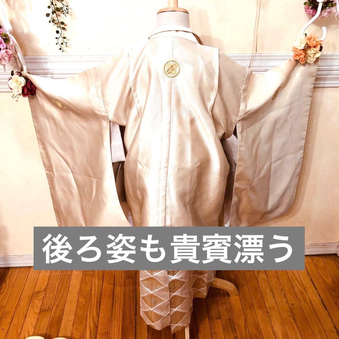 七五三 五歳京都御曹司御用達誂え‼️オフホワイト紋付アンサンブル格上安心フルセット
