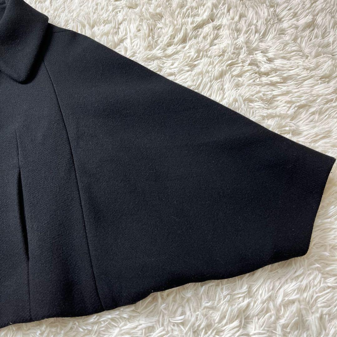 美品　クロエ　ジップアップケープ　ポンチョ　ブラック　ウール　34