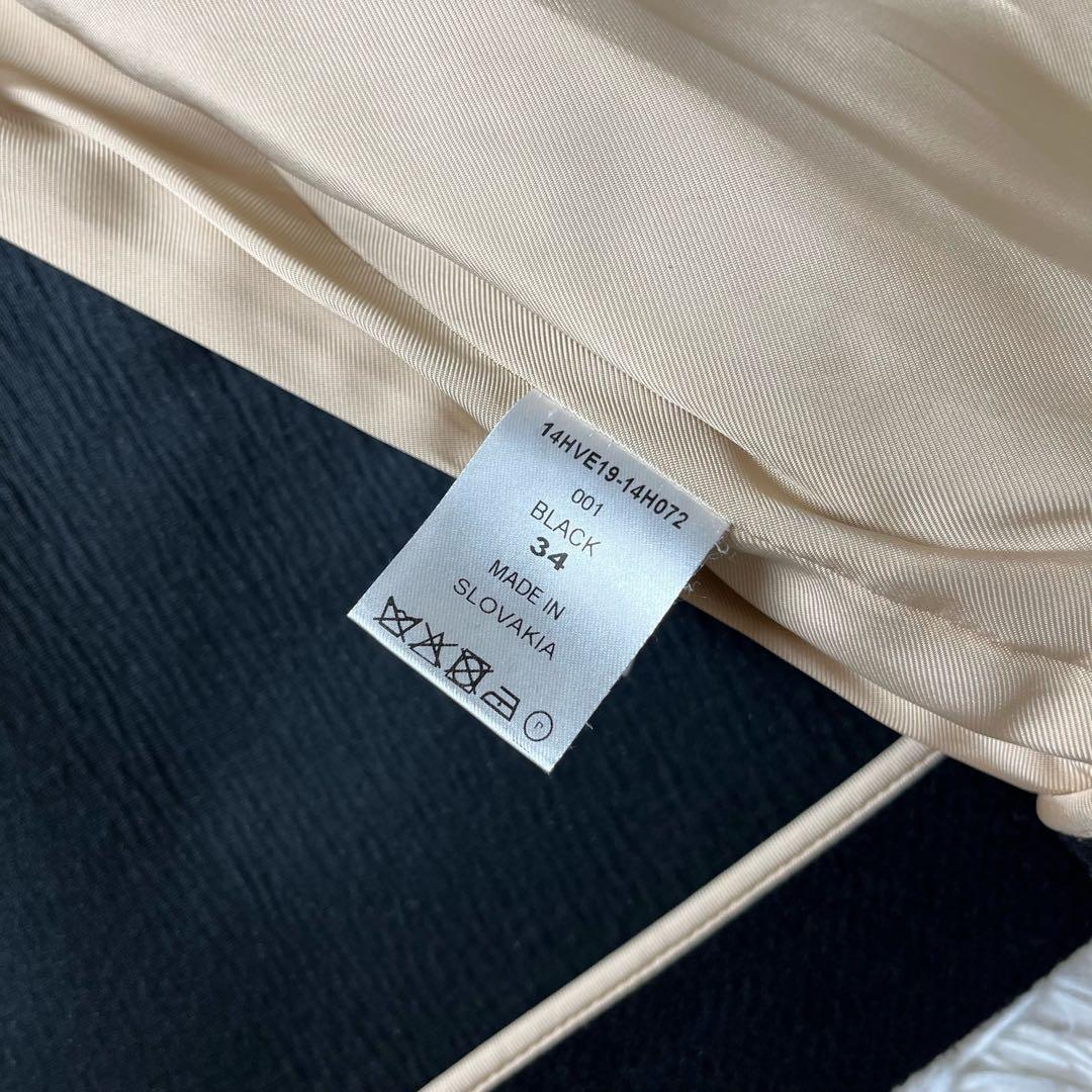 美品　クロエ　ジップアップケープ　ポンチョ　ブラック　ウール　34