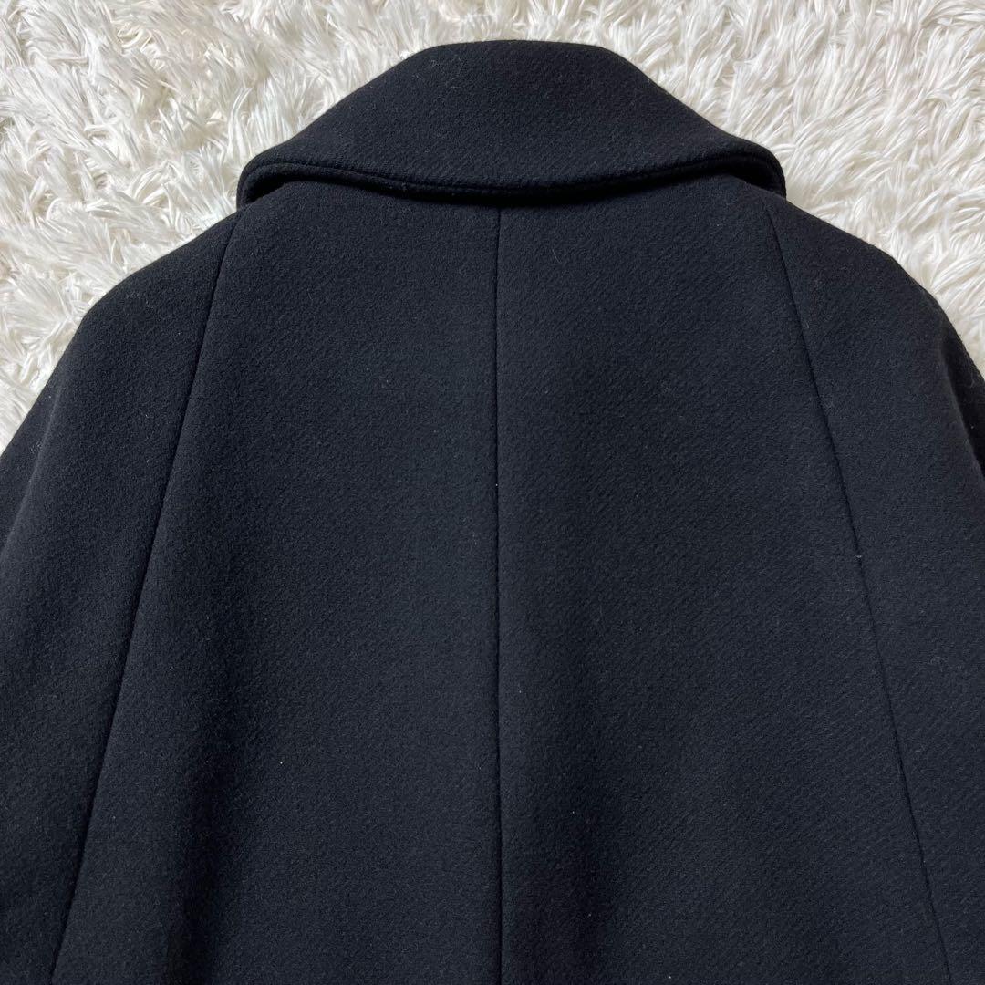 美品　クロエ　ジップアップケープ　ポンチョ　ブラック　ウール　34