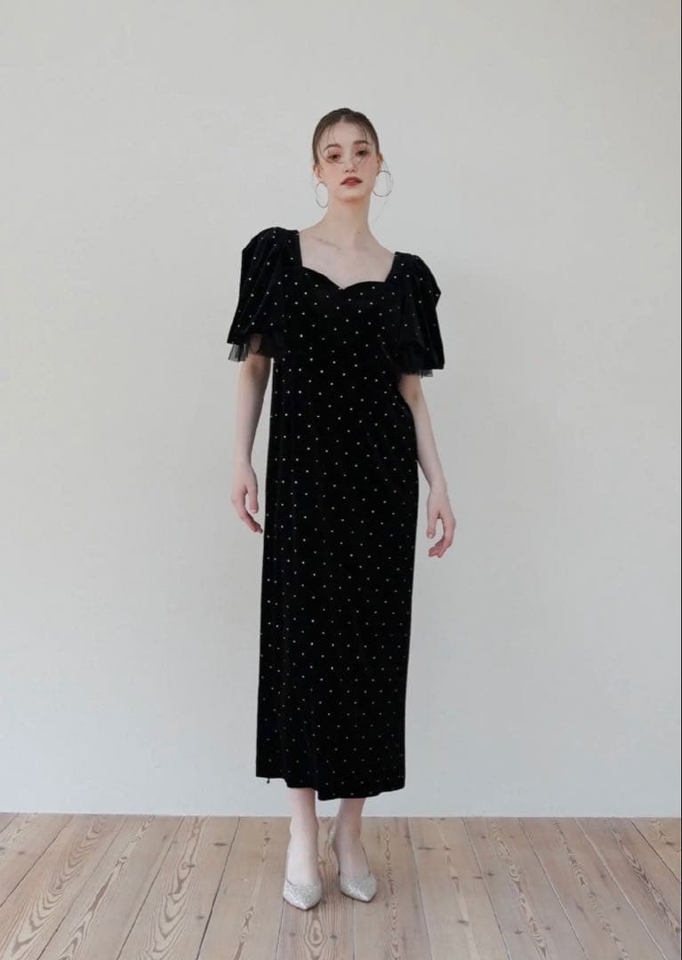 ワンピース Acka bijou dot velours dress