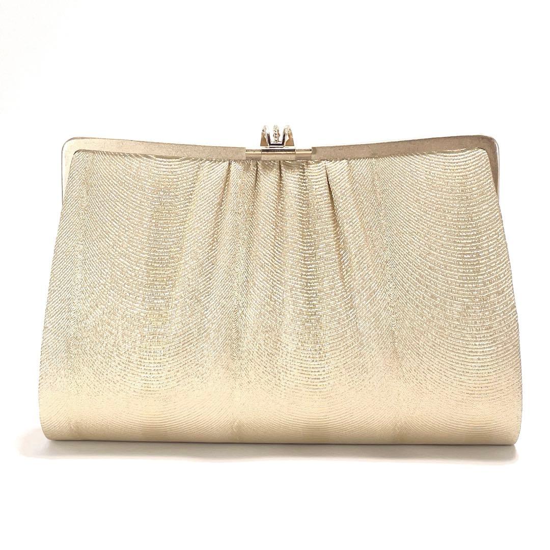 ⑥創作 御誂 和装用バッグ 草履 2点セット 和装履物 ゴールド系 レディース