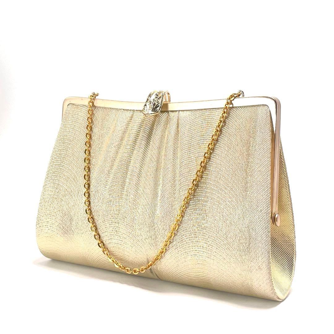 ⑥創作 御誂 和装用バッグ 草履 2点セット 和装履物 ゴールド系 レディース