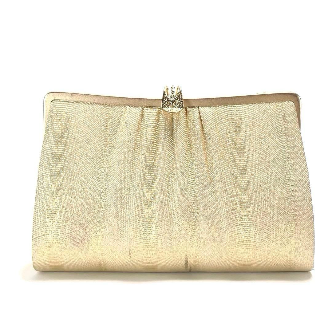 ⑥創作 御誂 和装用バッグ 草履 2点セット 和装履物 ゴールド系 レディース