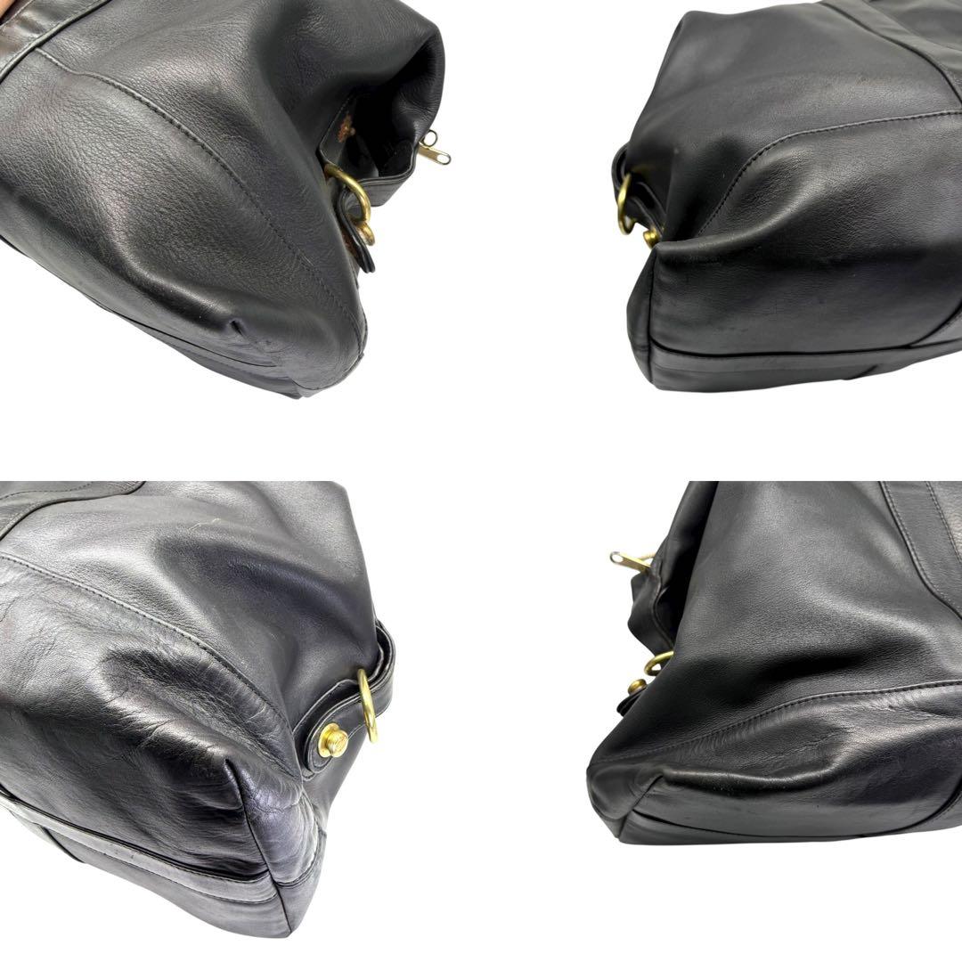 美品 COACH コーチ ボストンバッグ オールレザー 大容量 黒