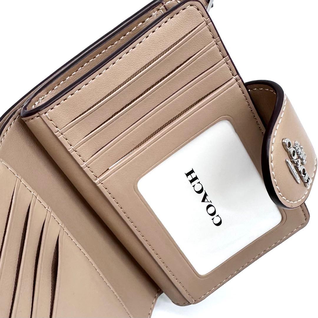 未使用✨COACH コーチ シグネチャー ２つ折り財布 レザー サンド/トープ