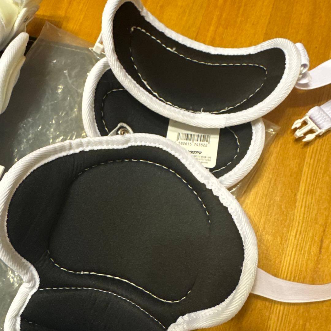 熱中対策 野球 ハタケヤマ 一般 硬式 キャッチャー 捕手用 レガース ホワイト