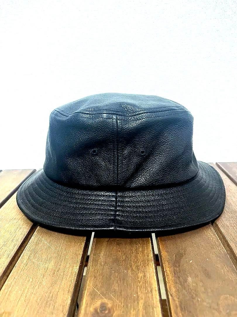 CALEE Leather Bucket Hat ブラック M キャリー 牛革