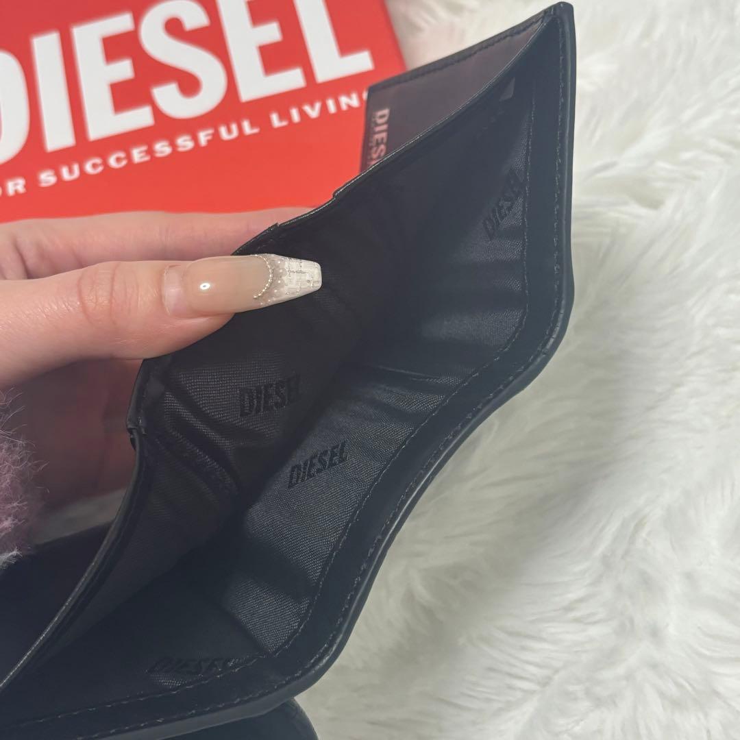 DIESEL 本革 三つ折り財布 ブラック