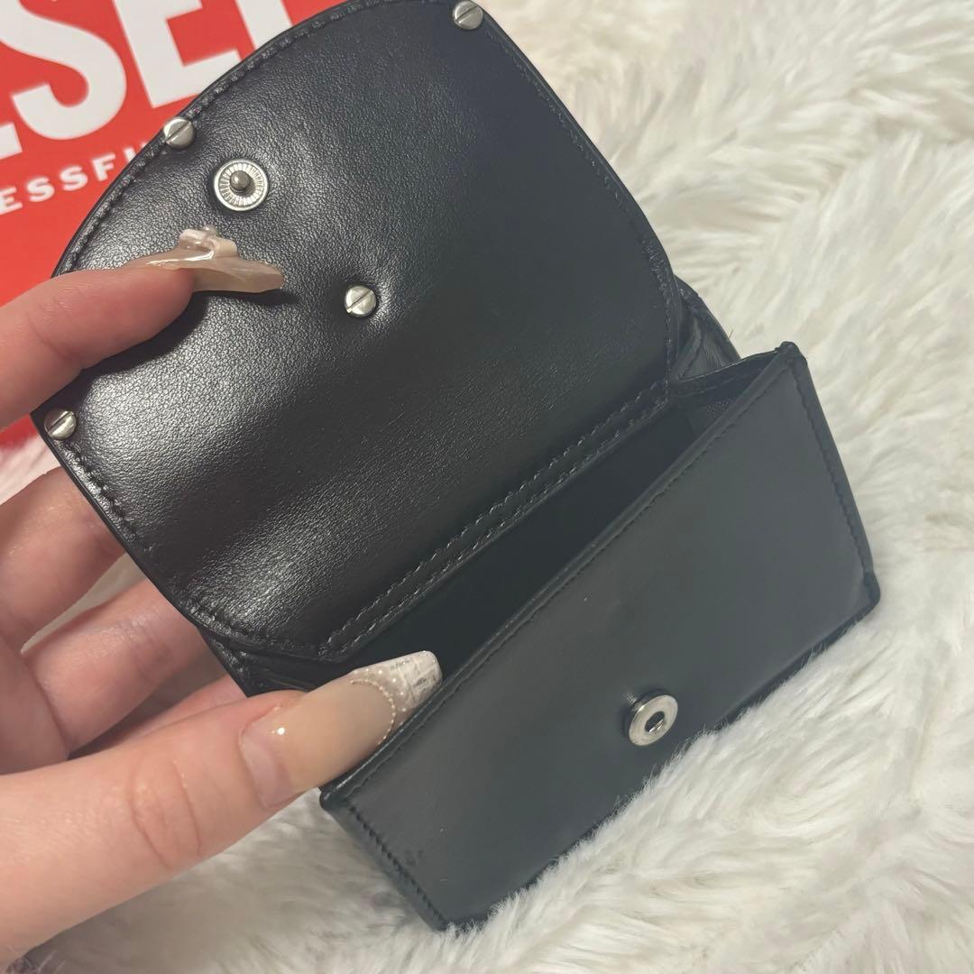 DIESEL 本革 三つ折り財布 ブラック