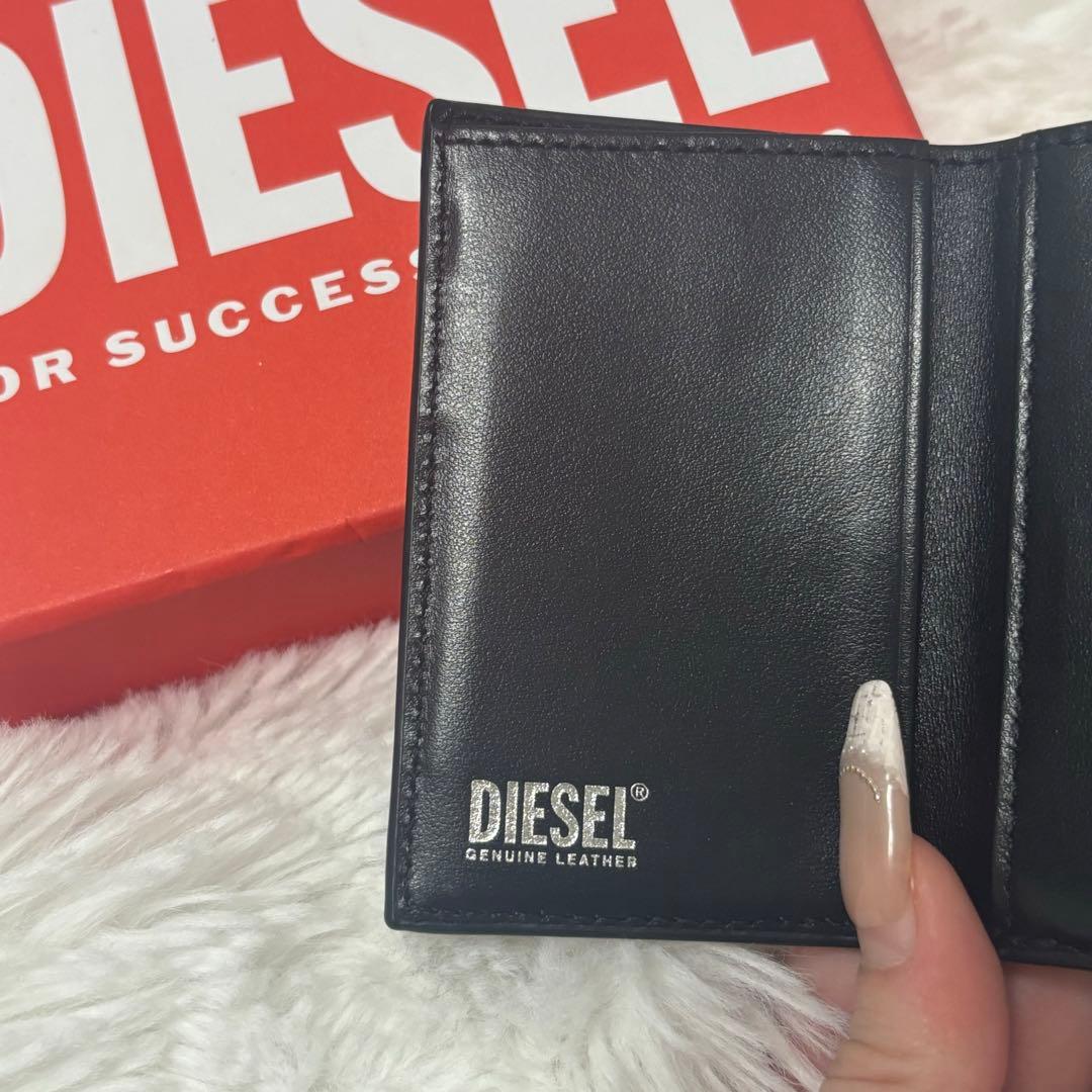 DIESEL 本革 三つ折り財布 ブラック