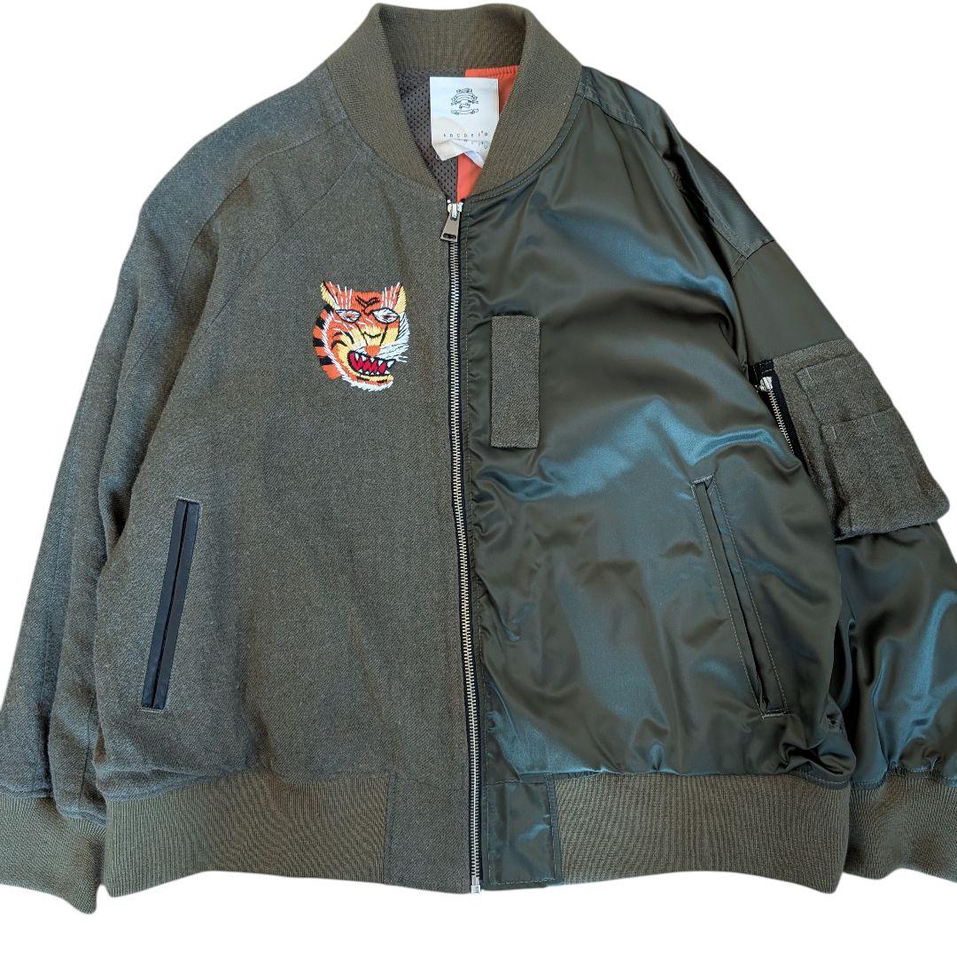 STOF ストフ 異素材 ドッキング MA1 フライトジャケット 二重人格 緑