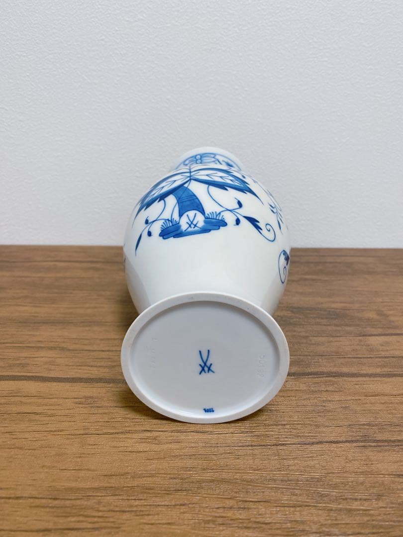 美品　マイセン　ブルーオニオン　フラワーベース　花瓶