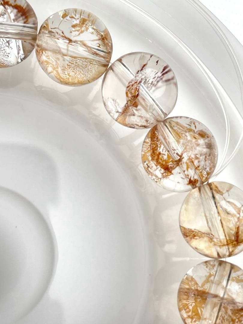 【高品質・希少】錦鯉金箔水晶 虹入 ファイアークォーツ天然石 オーロラ11.5㍉