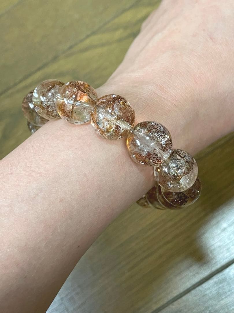 【高品質・希少】錦鯉金箔水晶 虹入 ファイアークォーツ天然石 オーロラ11.5㍉