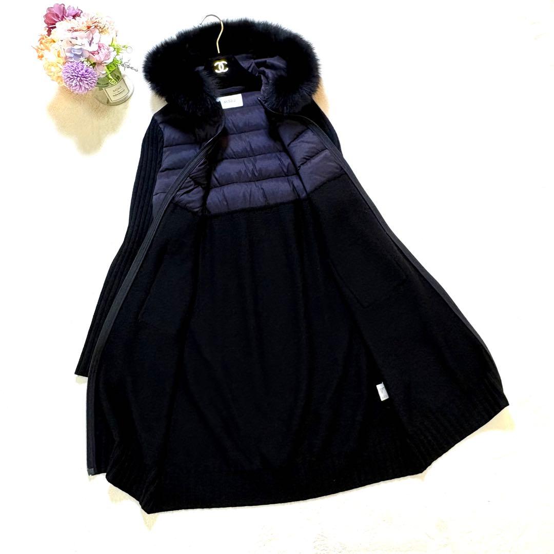 MISS J ミスジェイ ブルーフォックスファー ダウン×ニットコート 38