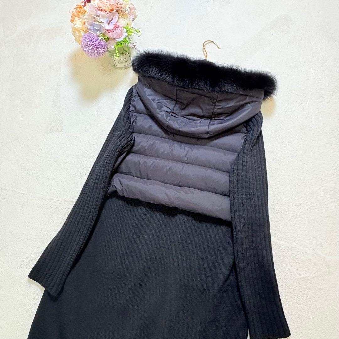 MISS J ミスジェイ ブルーフォックスファー ダウン×ニットコート 38