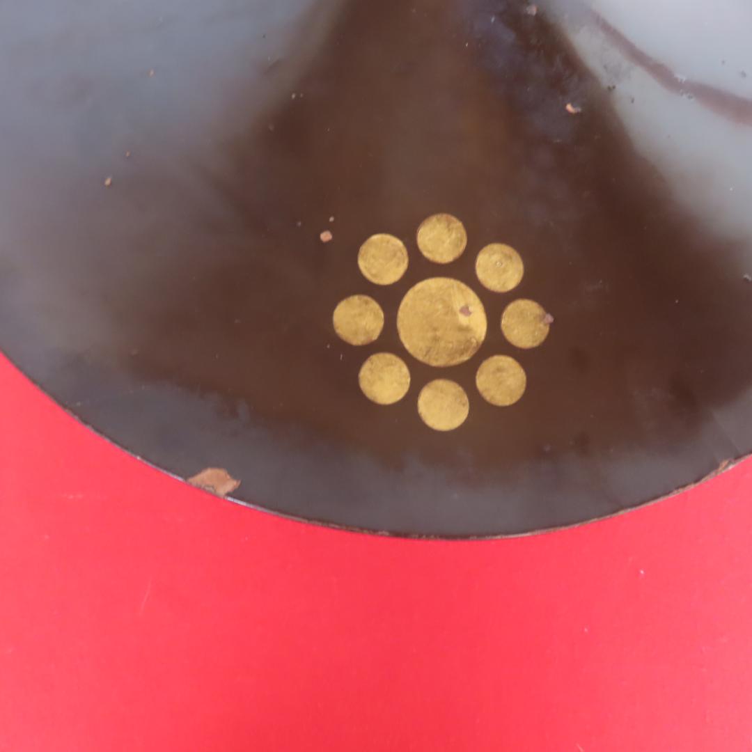 ほぼ無補修のオリジナル状態の陣笠（平陣笠・木製）