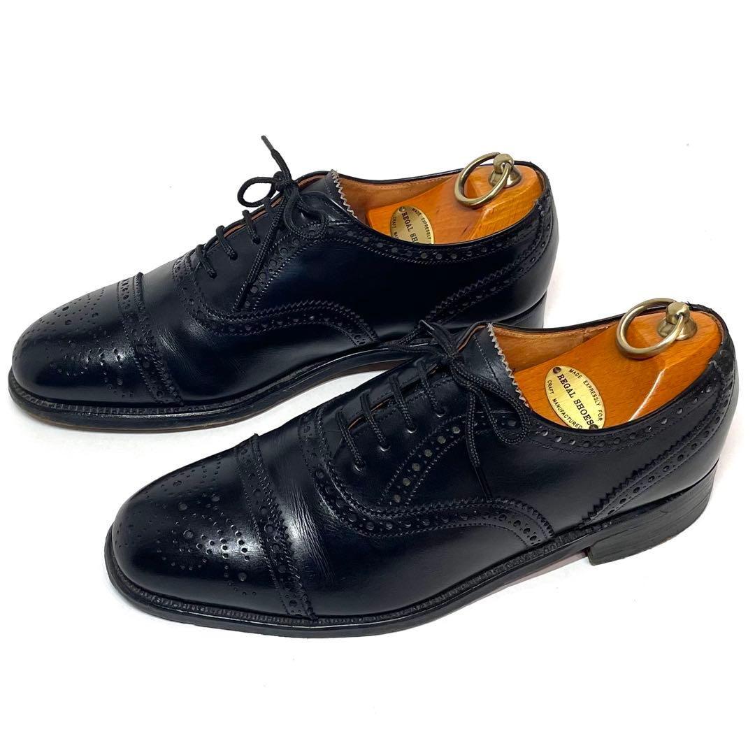 REGAL リーガル ブリティッシュコレクション ブラック セミブローグ 革靴