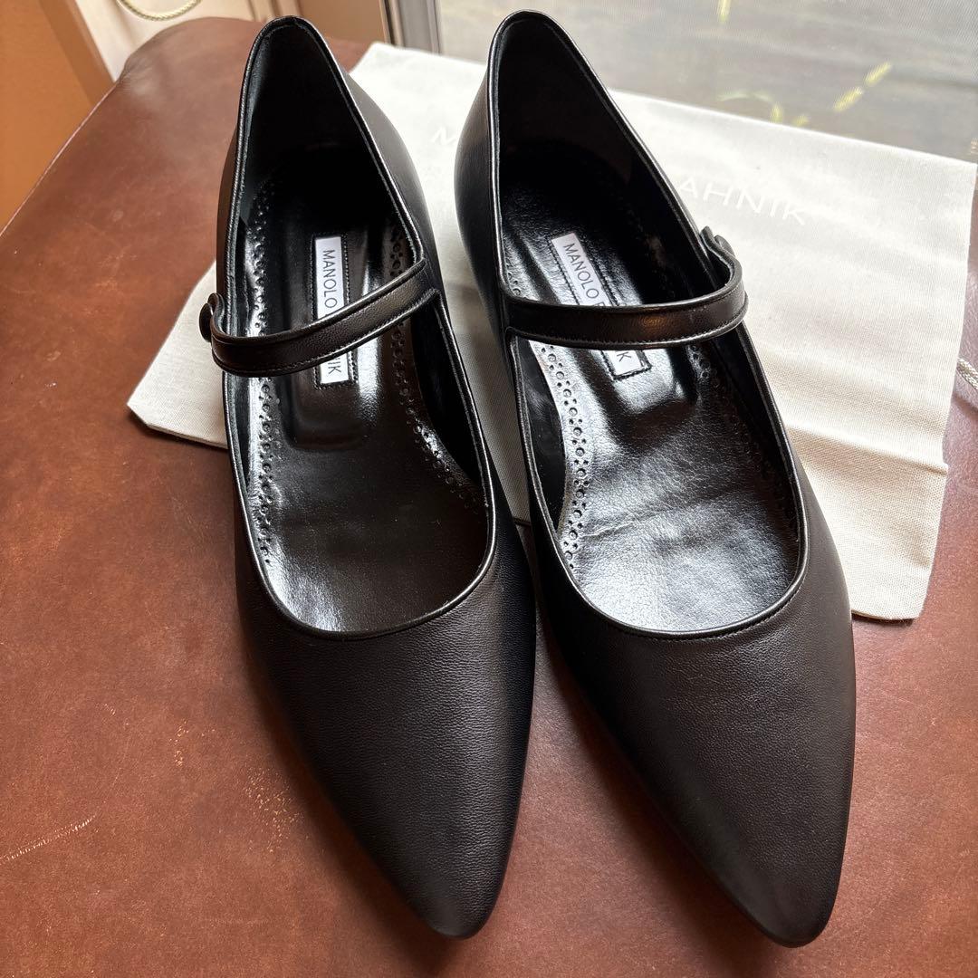 ♪新品MANOLO BLAHNIK マノロブラニク　グルグル39.5ブラック