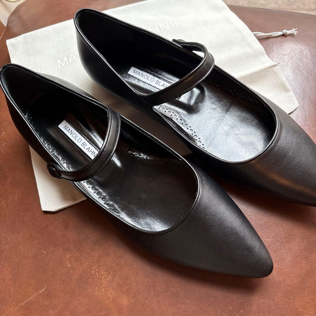 ♪新品MANOLO BLAHNIK マノロブラニク　グルグル39.5ブラック