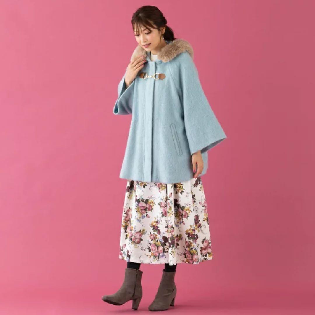 SALE⭐︎ローズティアラ希少web限定水色ショートコート大きいサイズ42〜46