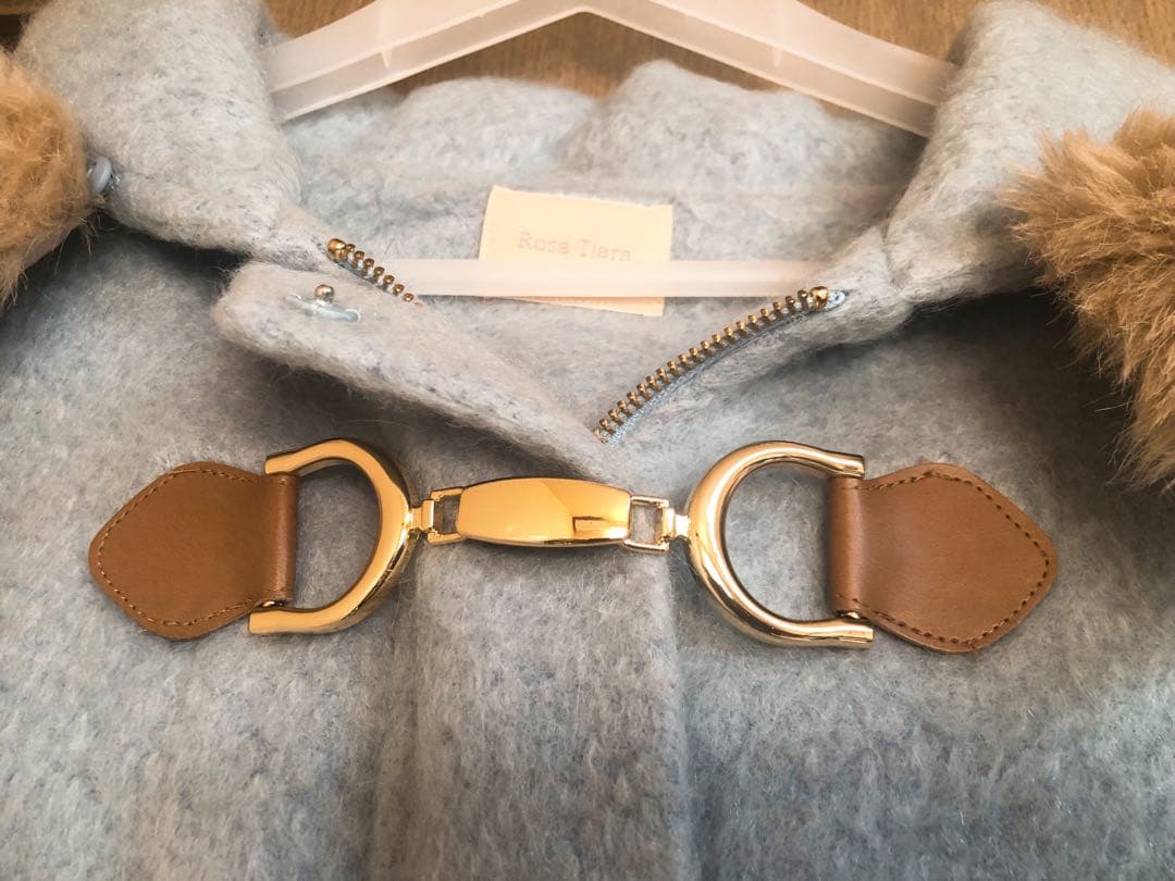 SALE⭐︎ローズティアラ希少web限定水色ショートコート大きいサイズ42〜46