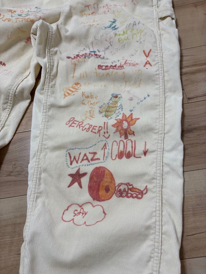 DENIM DUNGAREE カラフルラクガキコーデュロイオーバーオール