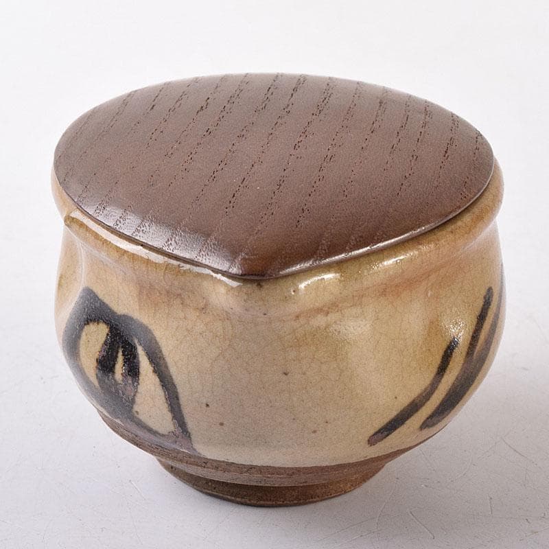 散歩星人　茶道具　因久山焼　芦澤保親作　茶入　共箱　V　R8658