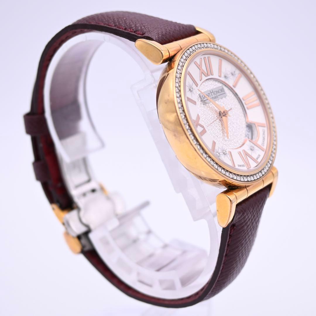 SAINT HONORE レディース 腕時計 クォーツ ダイヤ 装飾 新品電池