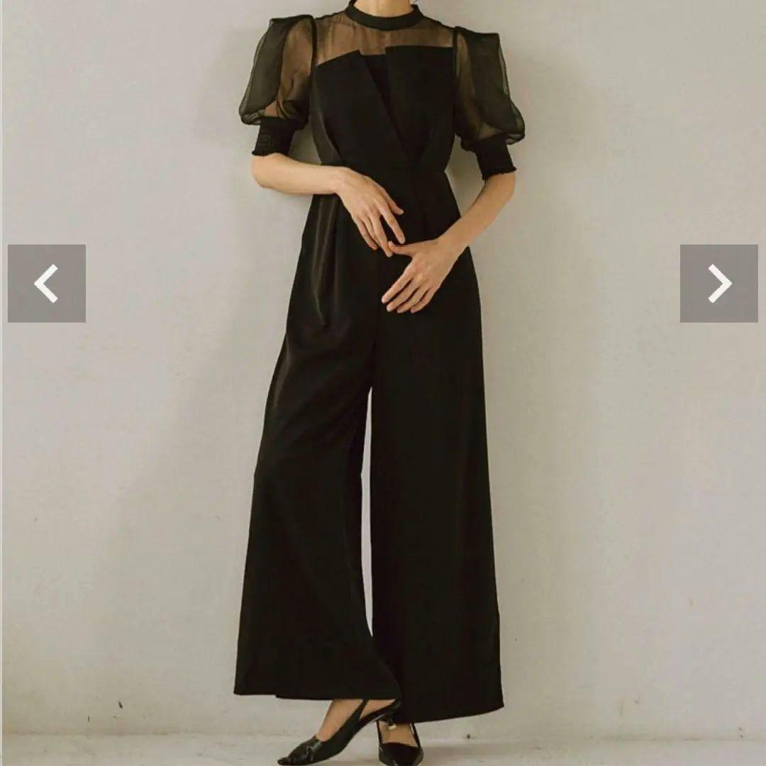 【LE'RURE】イレギュラーカット パンツドレス オールインワン 結婚式 M