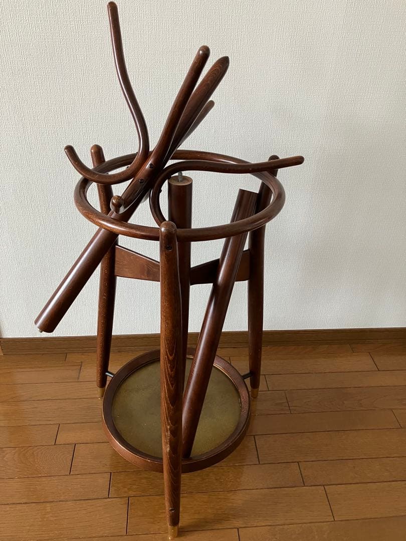 大幅お値下げ❗️【秋田木工】木製ハンガーラック　曲木　昭和レトロ