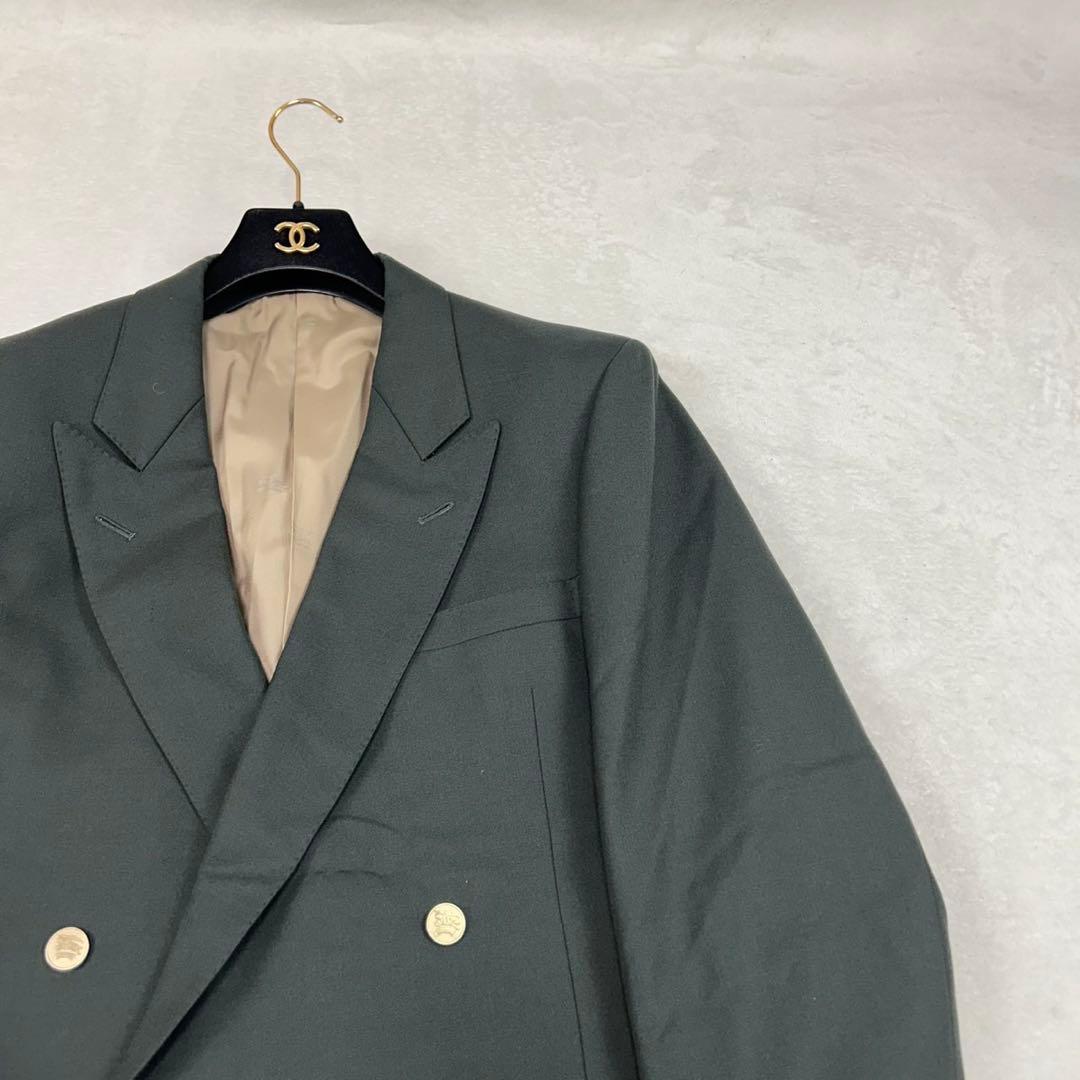 J82 美品 XL バーバリー スーツ上下 ダークグレー メンズ