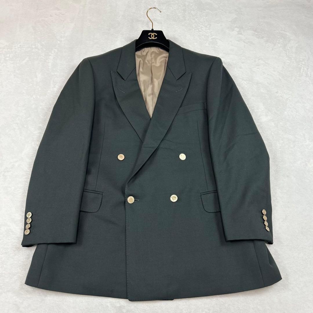 J82 美品 XL バーバリー スーツ上下 ダークグレー メンズ