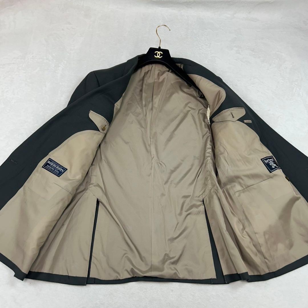 J82 美品 XL バーバリー スーツ上下 ダークグレー メンズ