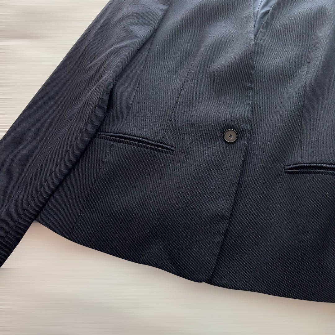 美品 ICB スカートスーツ ノーカラージャケット ストレッチ XL