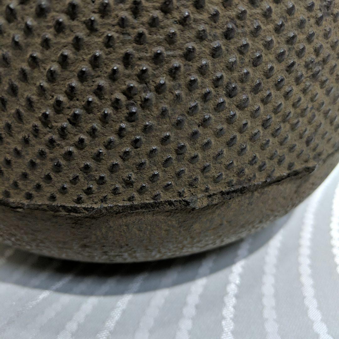 茶道具 炉釜 炉用釜 丸霰釜 釜鐶付き 茶道