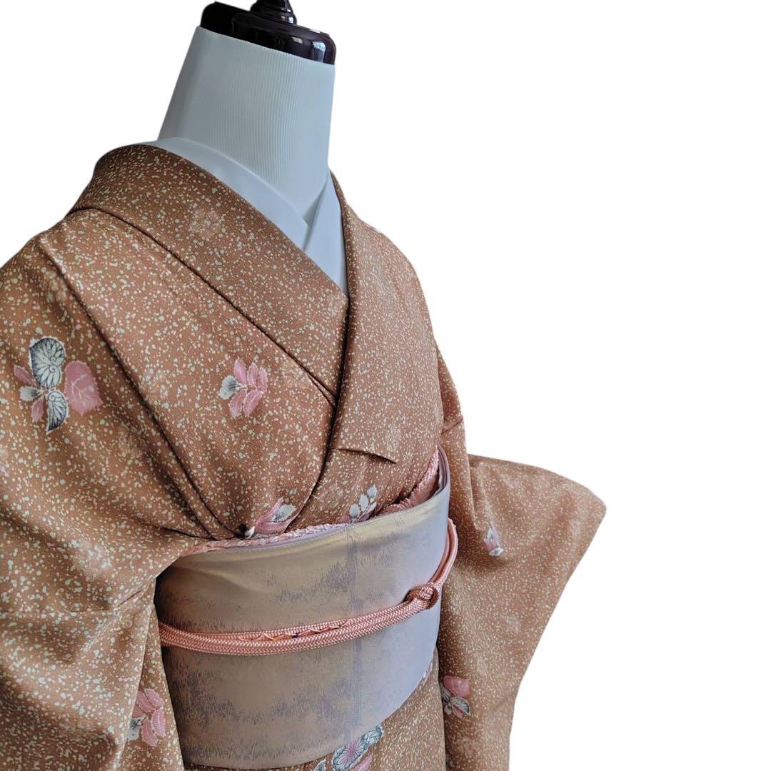 未使用近い　美品　袷　高級化繊　辻が花　小紋　フルセット
