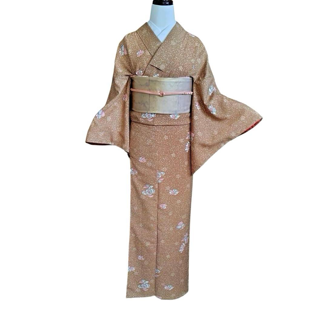 未使用近い　美品　袷　高級化繊　辻が花　小紋　フルセット