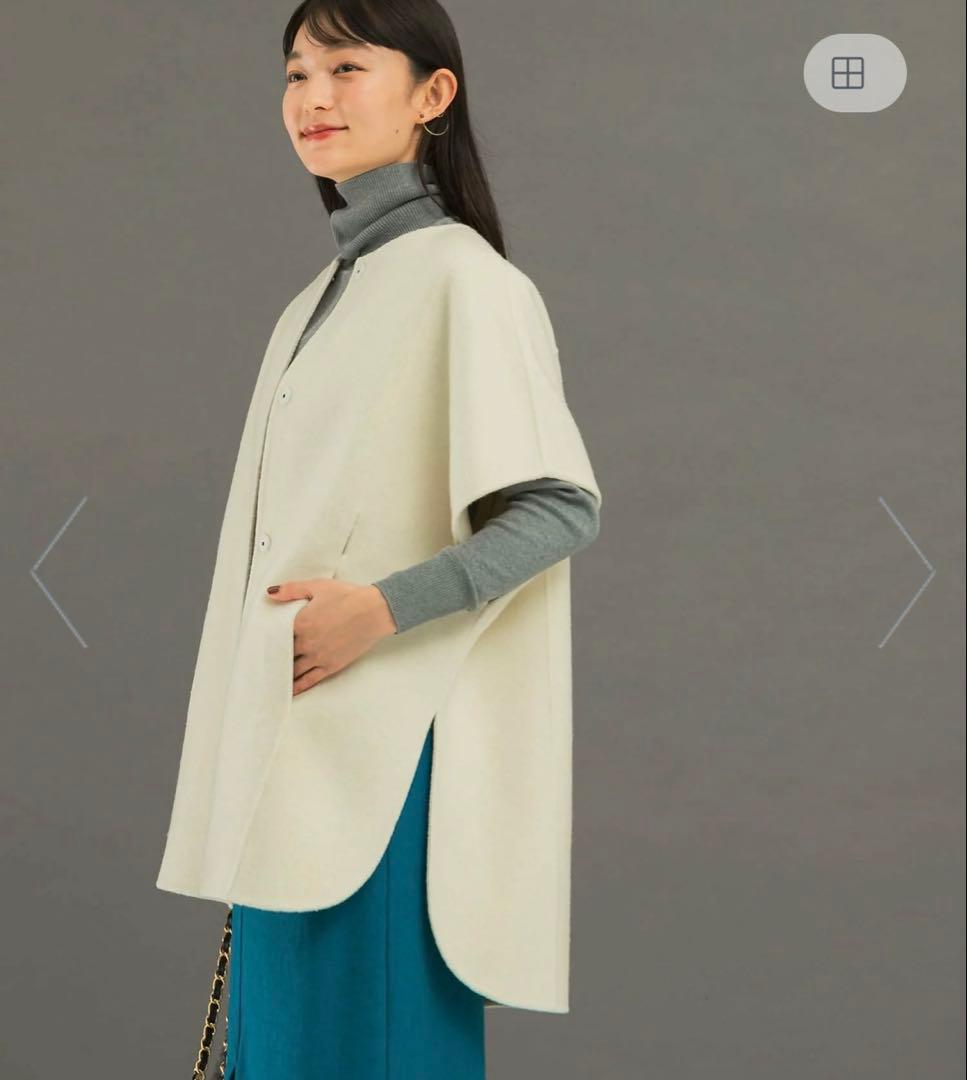 ウールカシミヤリバーポンチョコート