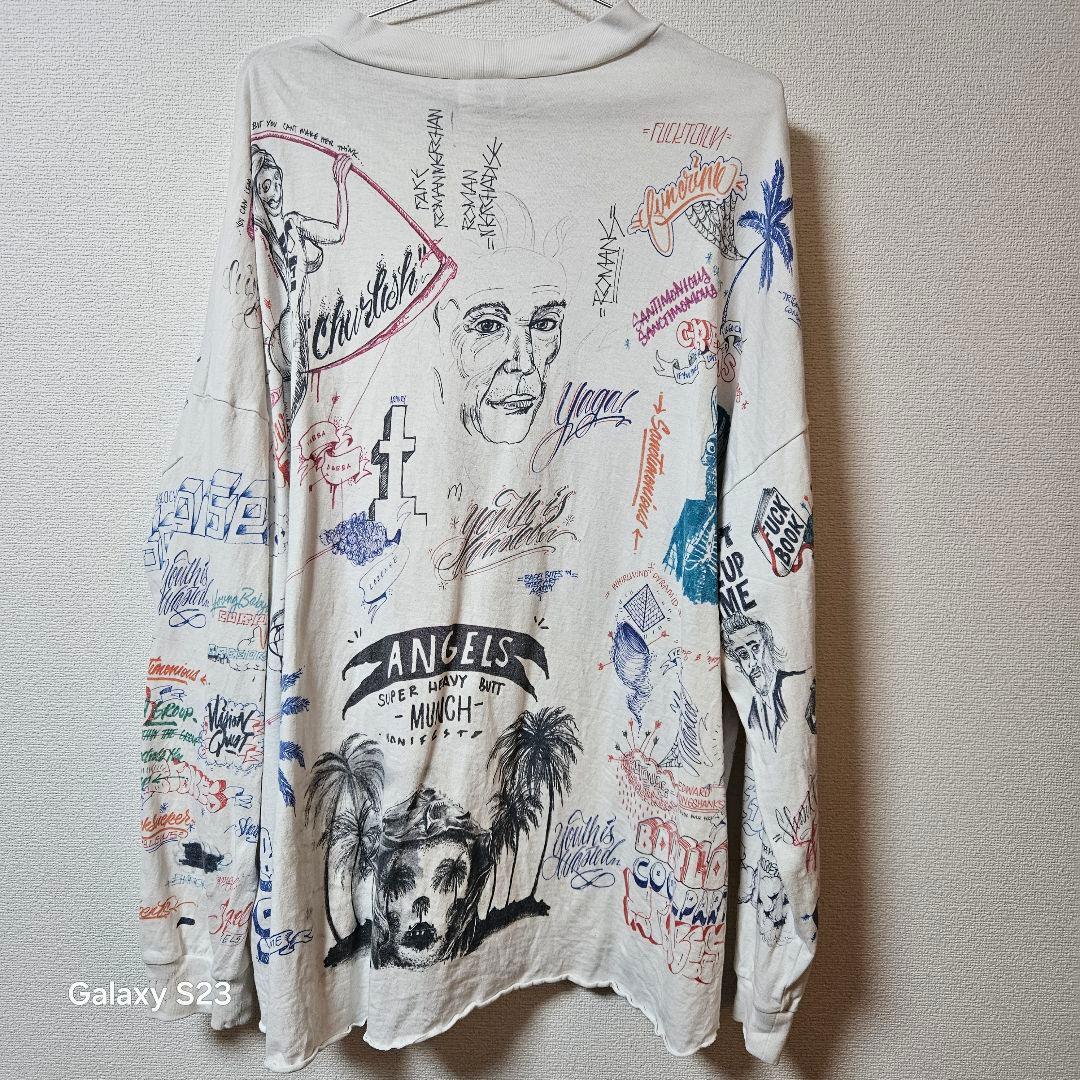 SAINTM×××××× セントマイケル ボーンレイズド グラフィックロンT