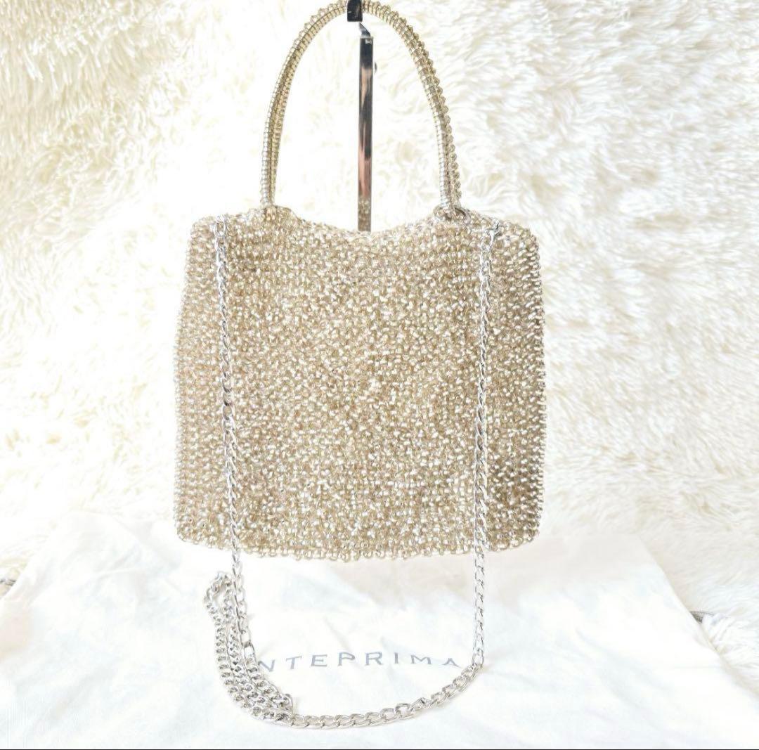 アンテプリマ★ANTERIMA★シルバー ゴールドスクエア★ミディアム