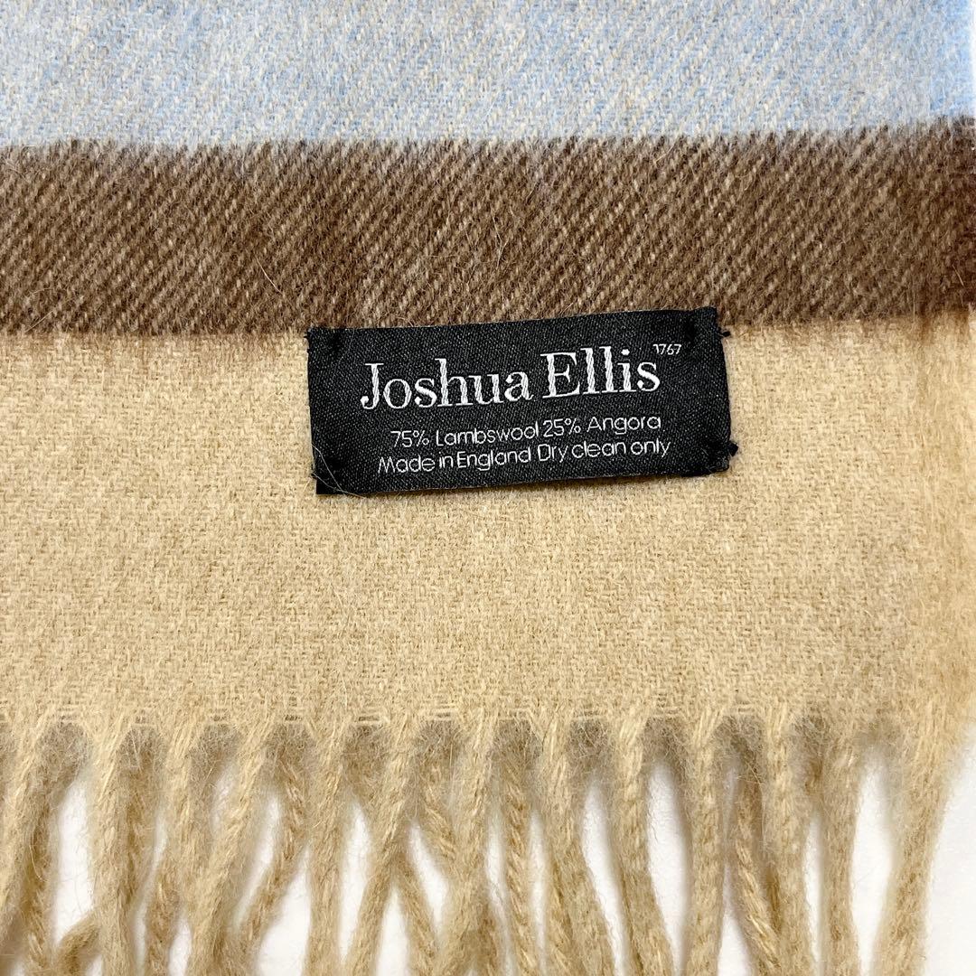 上質✨ジョシュアエリス 別注 大判ストール ベージュ チェック柄 アンゴラウール