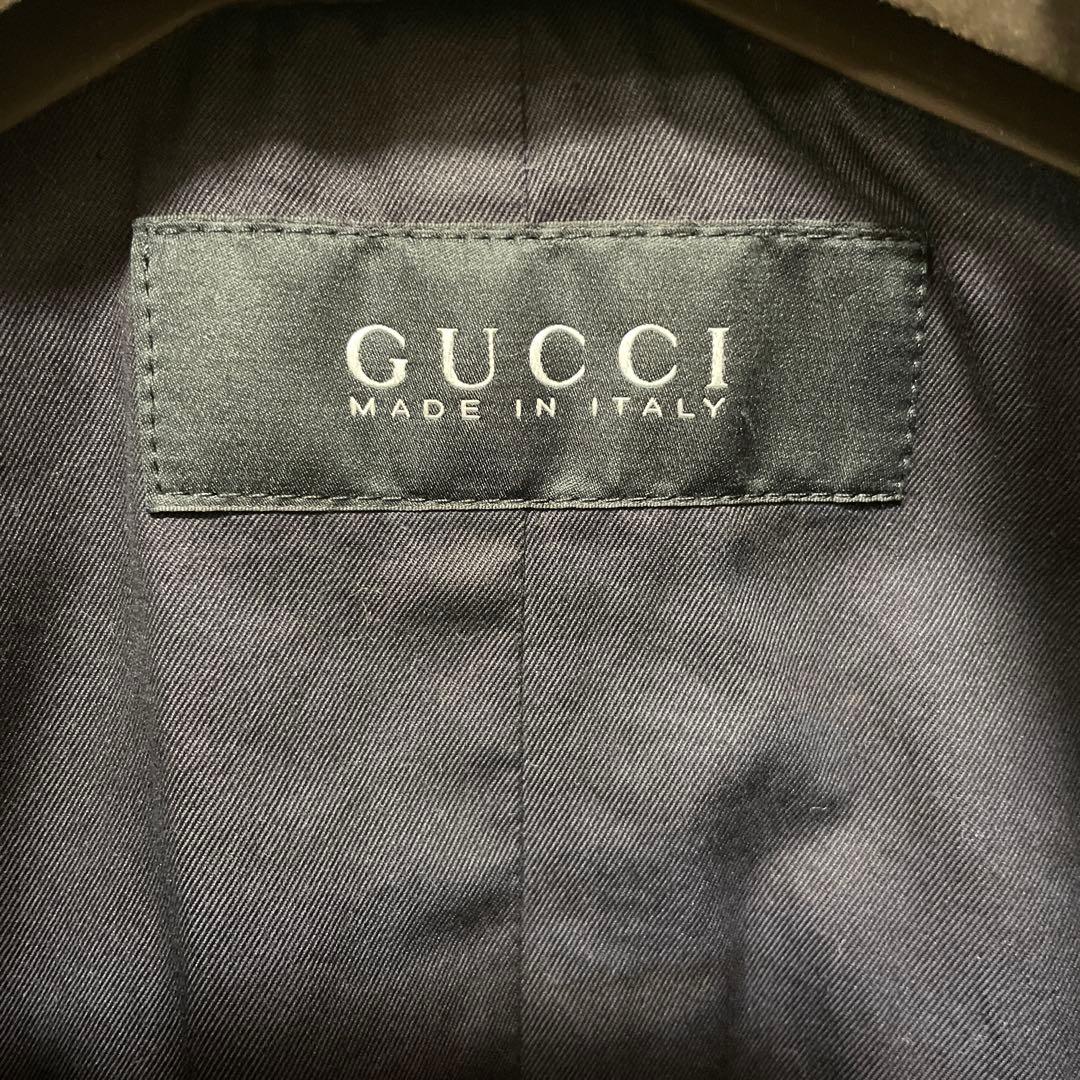MADE IN ITALY製 GUCCI ベルベットPコート ブラック44