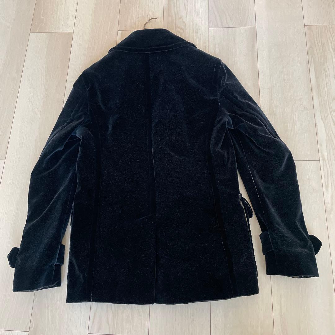 MADE IN ITALY製 GUCCI ベルベットPコート ブラック44