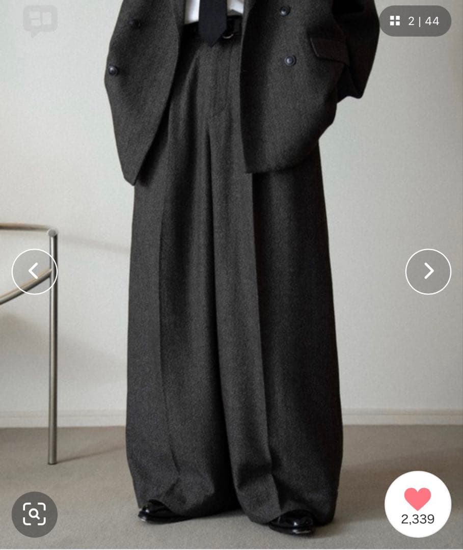 新品未使用・早い者勝ち・soerte・ワイドストレートヘリンボーンスラックス