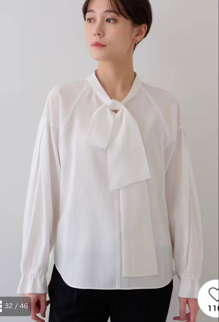 INDIVI ツイードジレ＆ボウタイブラウス