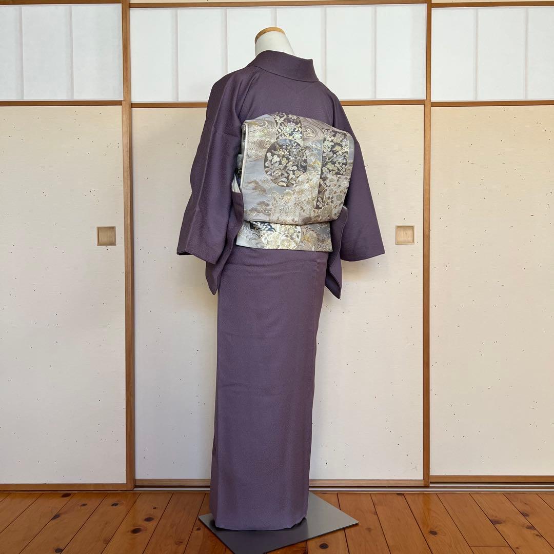 ちゃけん様 正絹 ちりめん スワトウ刺繍 色無地