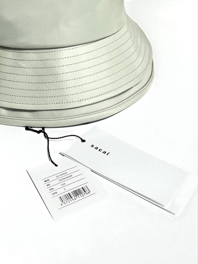 sacai サカイ ロゴ バケットハット バケハ ダブルブリム 23AW 新品